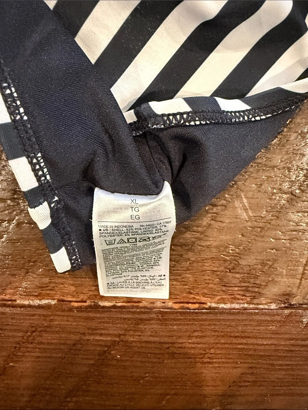 Old Navy Black and White Striped Girls Swim Bottoms